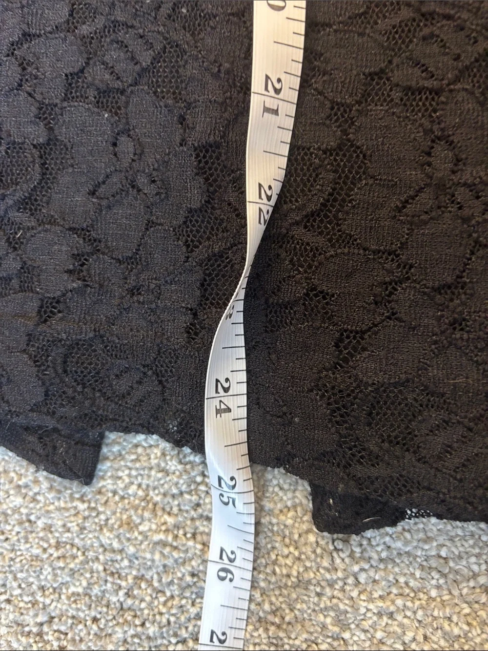 Classic Black Lace Pencil Skirt